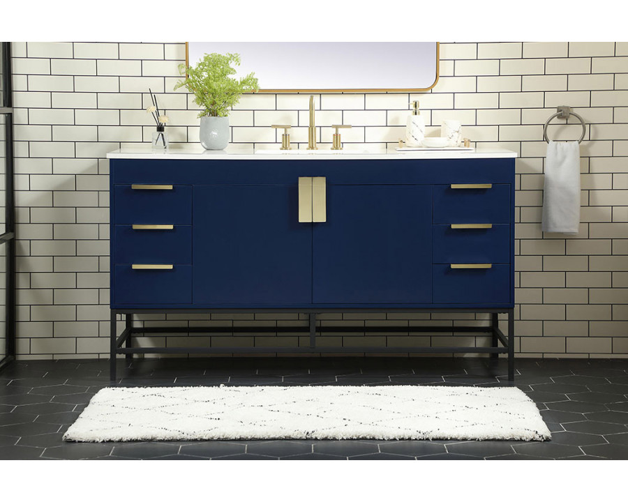 Elegant Bathroom Vanity - Blue (VF48860MBL)