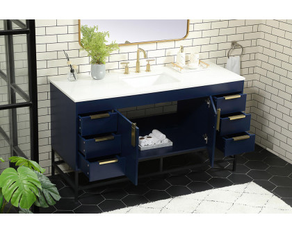 Elegant Bathroom Vanity - Blue (VF48860MBL)