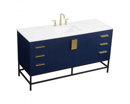 Elegant Bathroom Vanity - Blue (VF48860MBL)