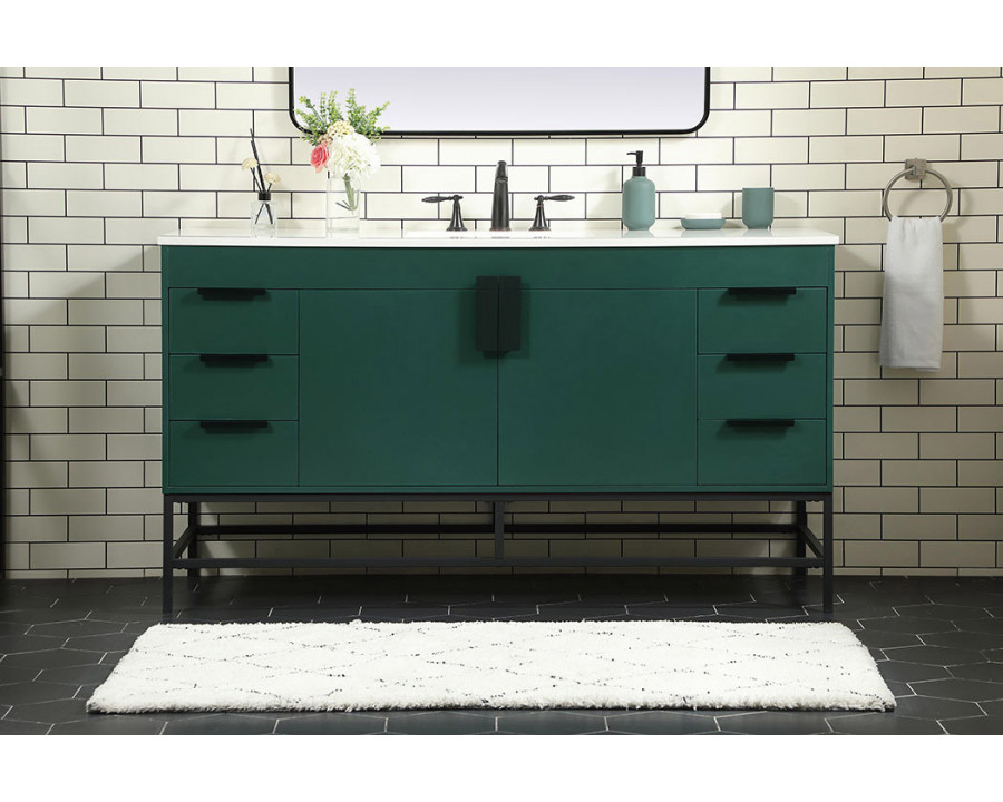 Elegant Bathroom Vanity - Green (VF48860MGN)