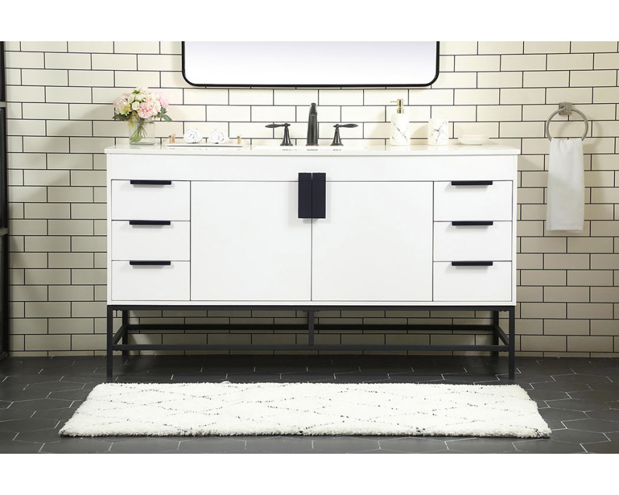 Elegant Bathroom Vanity - White (VF48860MWH)