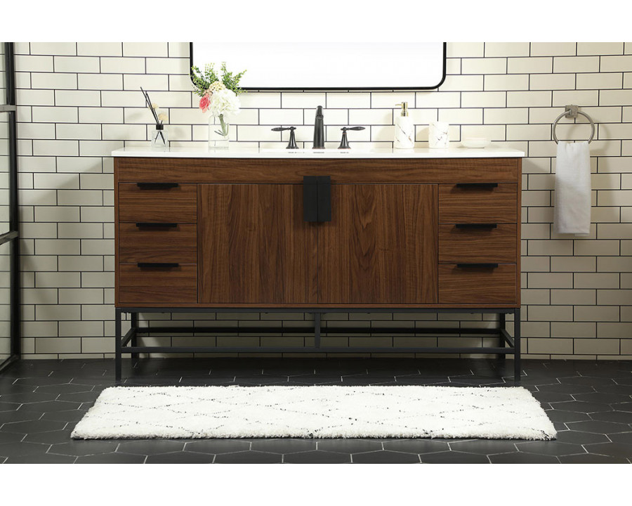 Elegant Bathroom Vanity - Walnut (VF48860MWT)