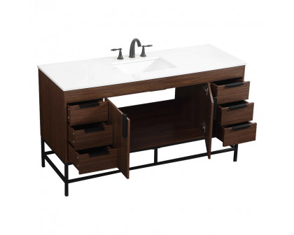 Elegant Bathroom Vanity - Walnut (VF48860MWT)