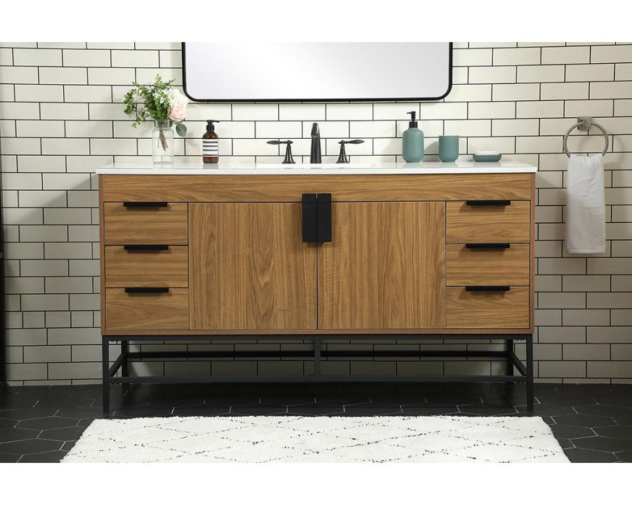 Elegant Bathroom Vanity - Walnut Brown (VF48860WB)