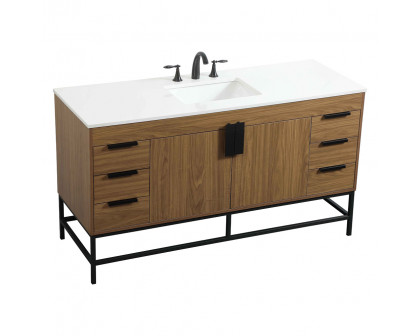 Elegant Bathroom Vanity - Walnut Brown (VF48860WB)