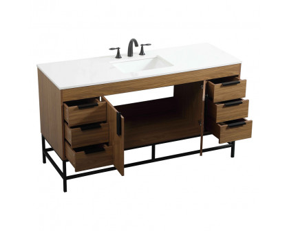 Elegant Bathroom Vanity - Walnut Brown (VF48860WB)