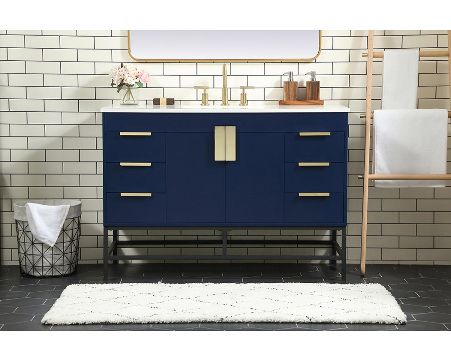 Elegant Bathroom Vanity - Blue (VF488W48MBL)