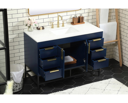 Elegant Bathroom Vanity - Blue (VF488W48MBL)