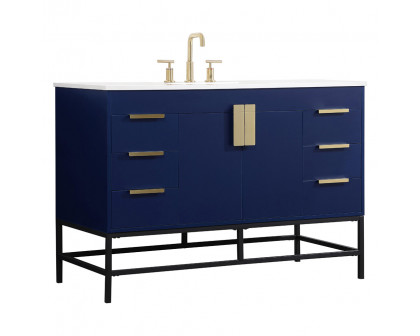 Elegant Bathroom Vanity - Blue (VF488W48MBL)