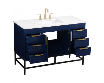 Elegant Bathroom Vanity - Blue (VF488W48MBL)