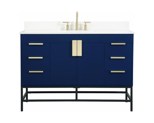 Elegant Bathroom Vanity - Blue (VF488W48MBL-BS)