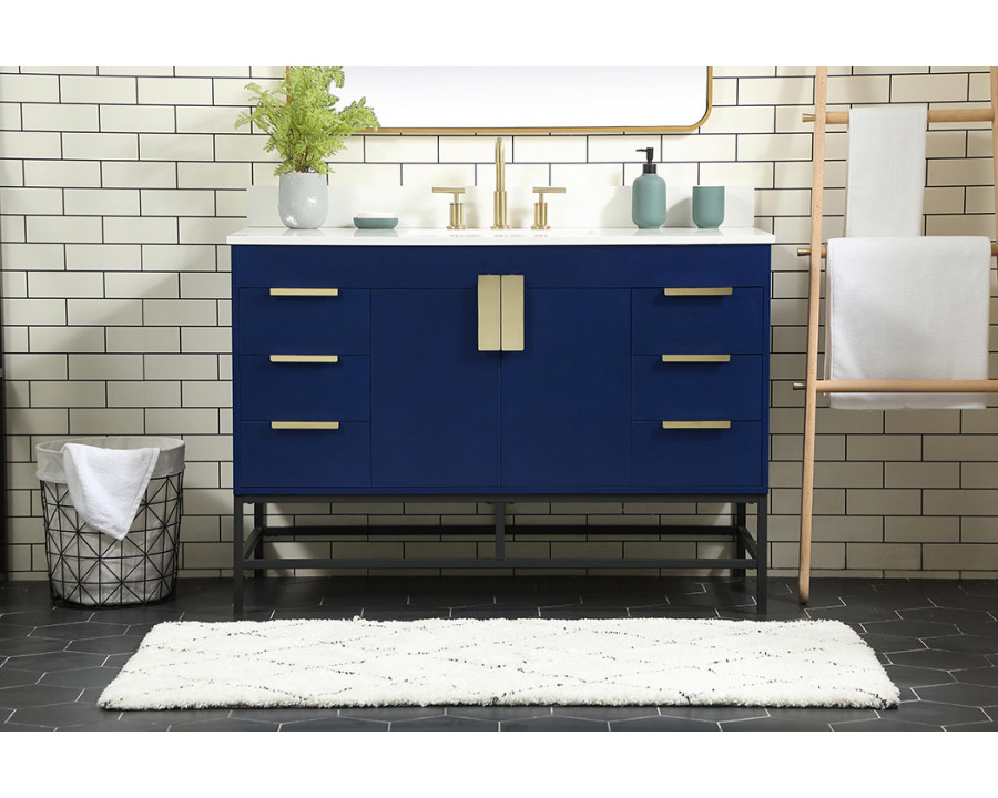 Elegant Bathroom Vanity - Blue (VF488W48MBL-BS)