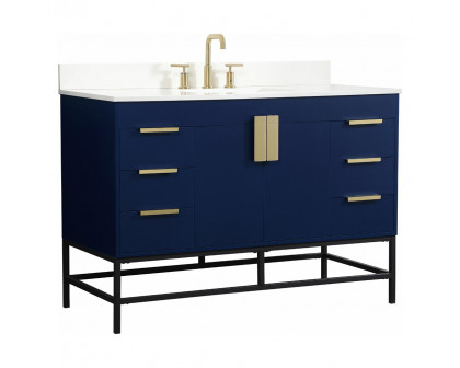 Elegant Bathroom Vanity - Blue (VF488W48MBL-BS)