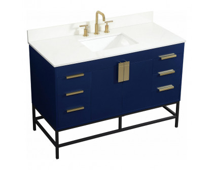 Elegant Bathroom Vanity - Blue (VF488W48MBL-BS)