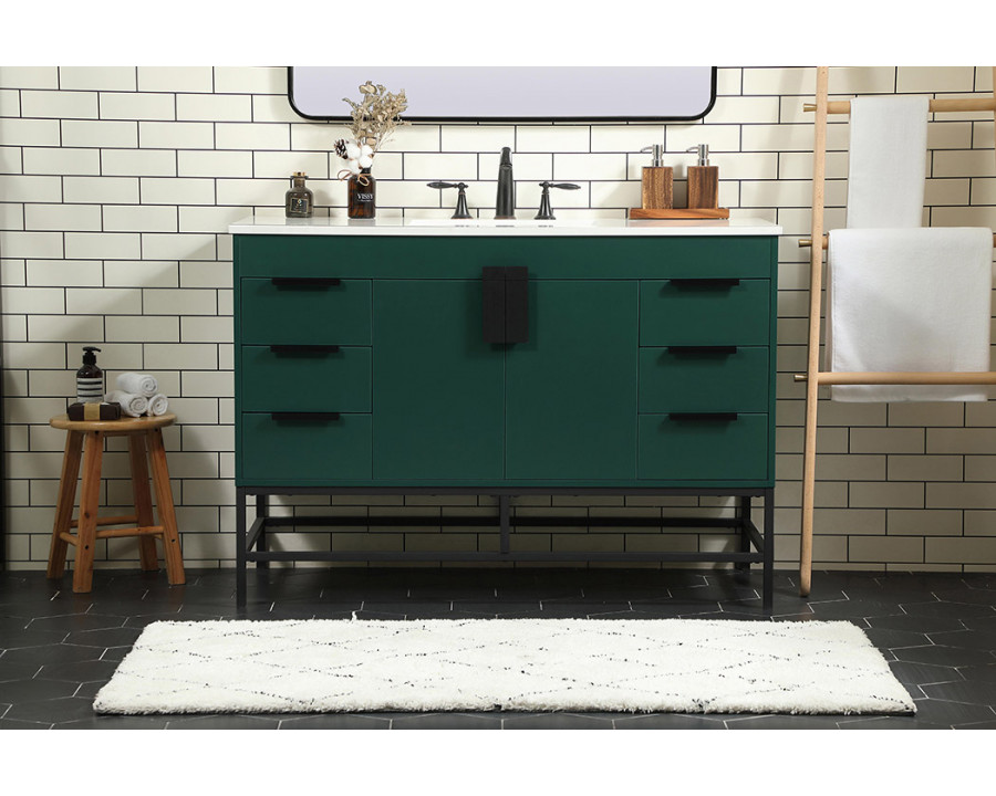 Elegant Bathroom Vanity - Green (VF488W48MGN)