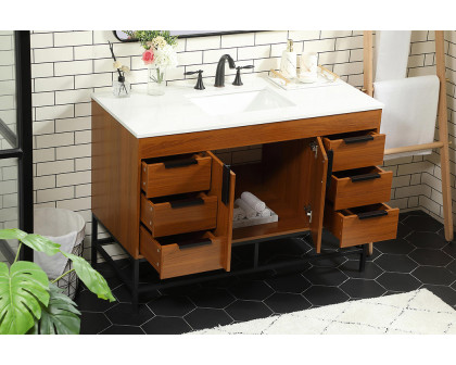 Elegant Bathroom Vanity - Teak (VF488W48MTK)