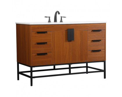 Elegant Bathroom Vanity - Teak (VF488W48MTK)