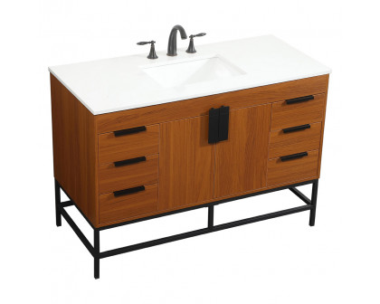 Elegant Bathroom Vanity - Teak (VF488W48MTK)