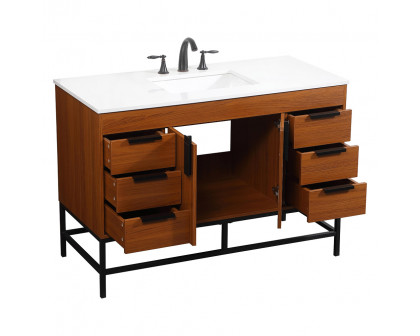 Elegant Bathroom Vanity - Teak (VF488W48MTK)