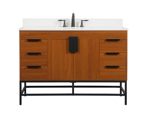 Elegant Bathroom Vanity - Teak (VF488W48MTK-BS)