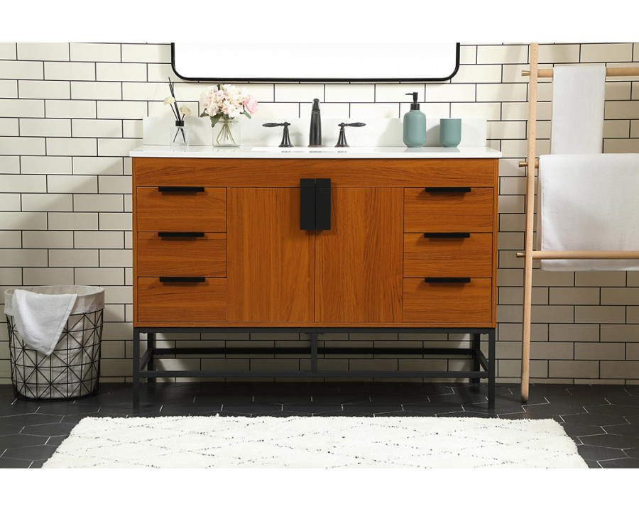 Elegant Bathroom Vanity - Teak (VF488W48MTK-BS)