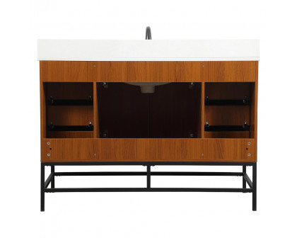 Elegant Bathroom Vanity - Teak (VF488W48MTK-BS)