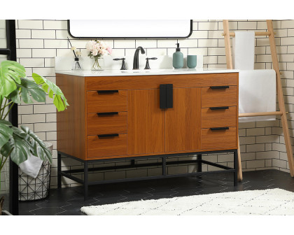 Elegant Bathroom Vanity - Teak (VF488W48MTK-BS)