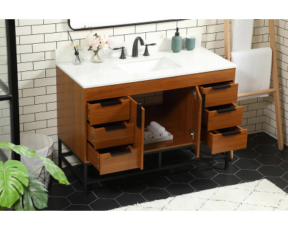 Elegant Bathroom Vanity - Teak (VF488W48MTK-BS)