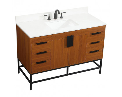 Elegant Bathroom Vanity - Teak (VF488W48MTK-BS)