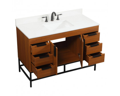 Elegant Bathroom Vanity - Teak (VF488W48MTK-BS)