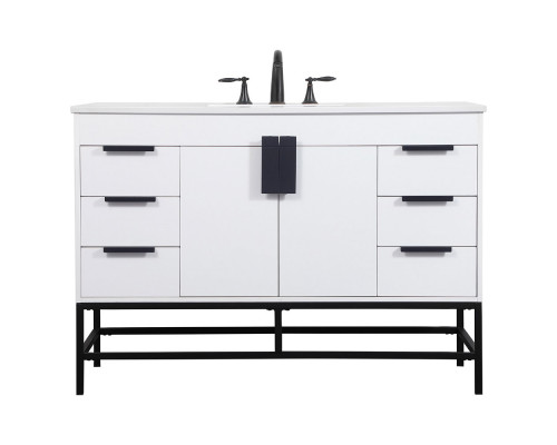 Elegant Bathroom Vanity - White (VF488W48MWH)