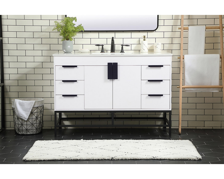 Elegant Bathroom Vanity - White (VF488W48MWH)