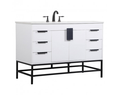 Elegant Bathroom Vanity - White (VF488W48MWH)