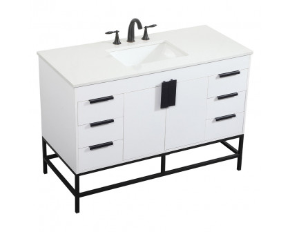 Elegant Bathroom Vanity - White (VF488W48MWH)