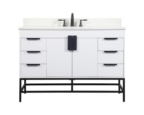 Elegant Bathroom Vanity - White (VF488W48MWH-BS)