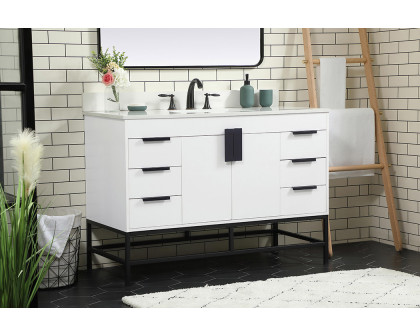 Elegant Bathroom Vanity - White (VF488W48MWH-BS)