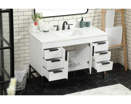 Elegant Bathroom Vanity - White (VF488W48MWH-BS)