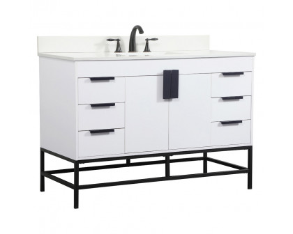 Elegant Bathroom Vanity - White (VF488W48MWH-BS)