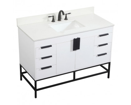 Elegant Bathroom Vanity - White (VF488W48MWH-BS)