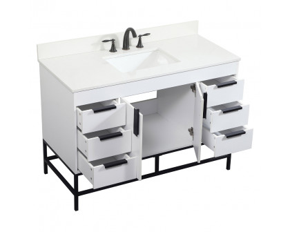 Elegant Bathroom Vanity - White (VF488W48MWH-BS)