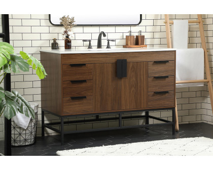 Elegant Bathroom Vanity - Walnut (VF488W48MWT)