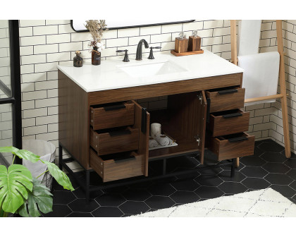 Elegant Bathroom Vanity - Walnut (VF488W48MWT)