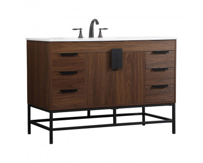 Elegant Bathroom Vanity - Walnut (VF488W48MWT)