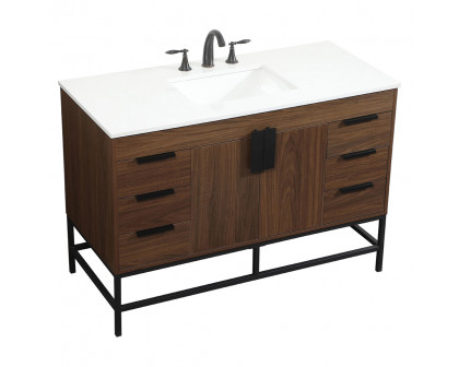 Elegant Bathroom Vanity - Walnut (VF488W48MWT)