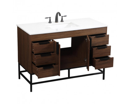 Elegant Bathroom Vanity - Walnut (VF488W48MWT)