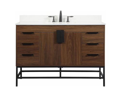 Elegant Bathroom Vanity - Walnut (VF488W48MWT-BS)