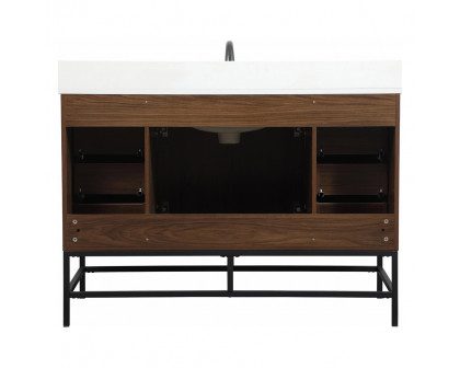 Elegant Bathroom Vanity - Walnut (VF488W48MWT-BS)