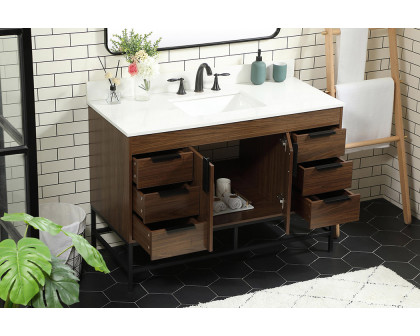 Elegant Bathroom Vanity - Walnut (VF488W48MWT-BS)