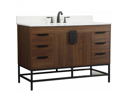 Elegant Bathroom Vanity - Walnut (VF488W48MWT-BS)