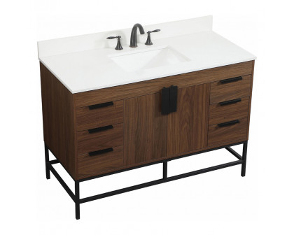 Elegant Bathroom Vanity - Walnut (VF488W48MWT-BS)